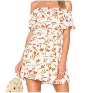 Lovers + Friends Floral Off Shoulder Smocked Mini Dress Romantic Boho